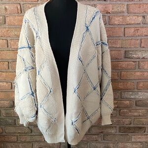 Cozy Cream and Blue Women's Sweater